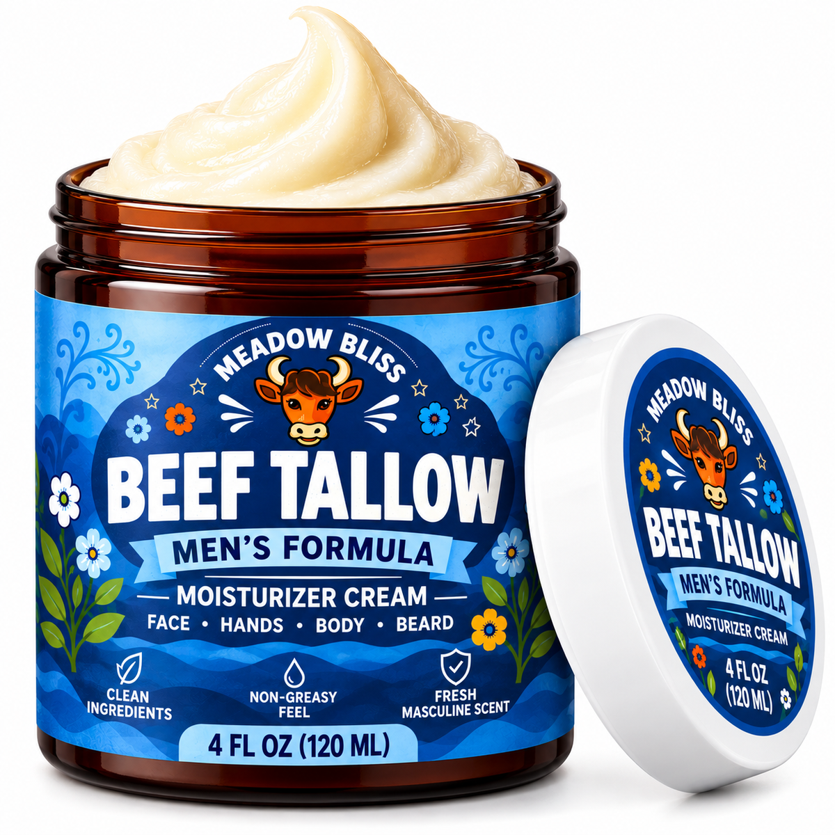 Meadow Bliss Beef Tallow for Men Moisturizer Cream