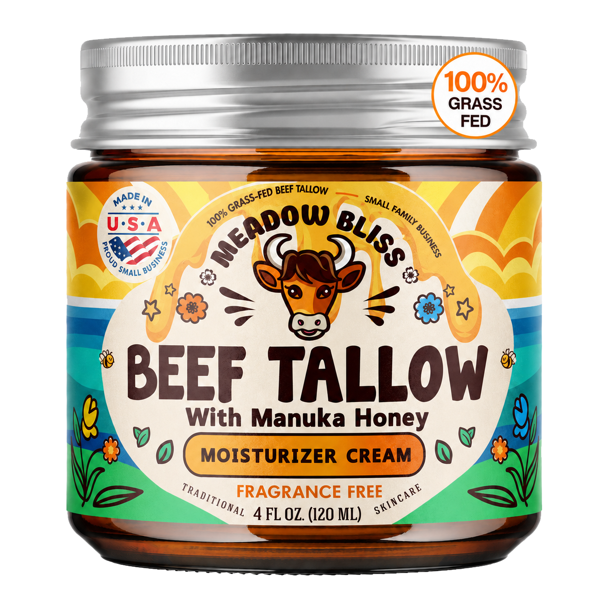 Meadow Bliss Beef Tallow with Manuka Honey (Fragrance Free)
